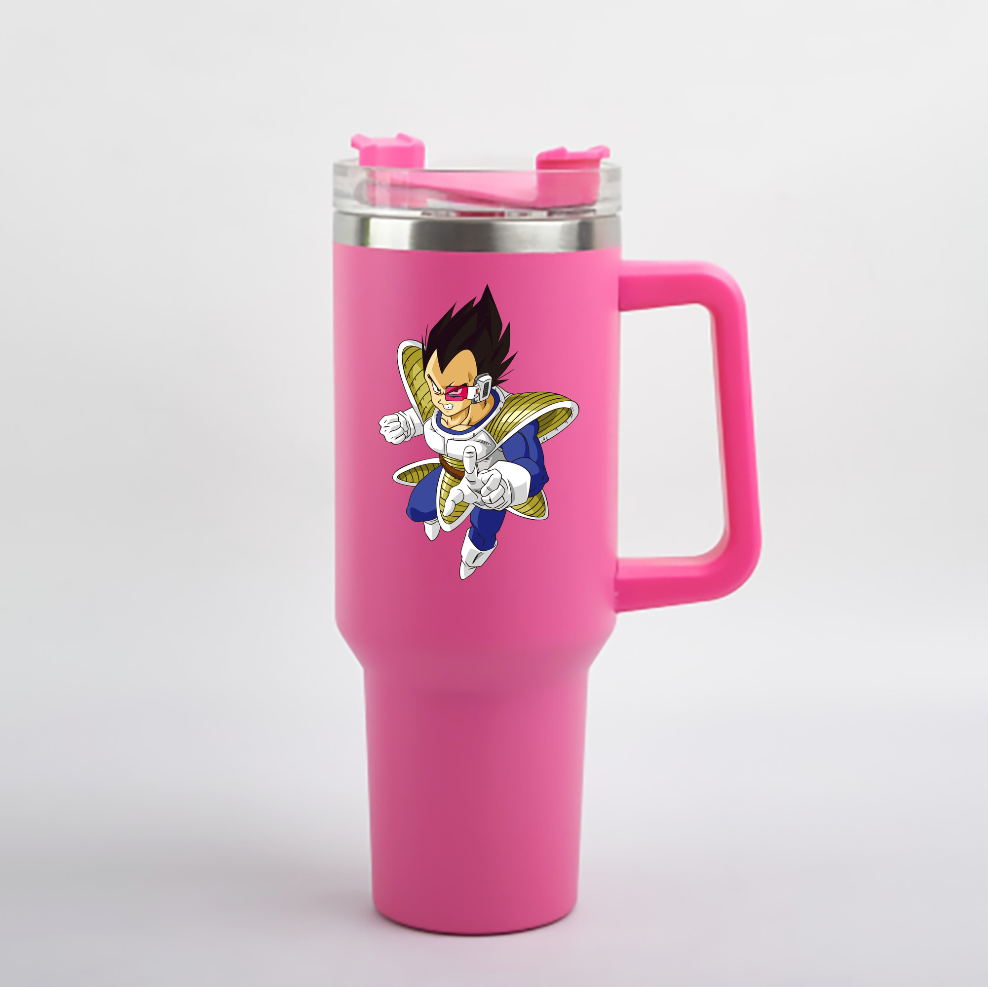 （画像用） ドラゴンボール ベジータ四世（Bejīta Yonsei）DRAGON BALL Vegeta IV 1200mL車用タンブラー - クリスタルステッカー（プラスチックストロー付き）